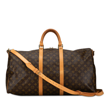 LOUIS VUITTON Monogram Keepall Bandouliere 55 Travel Bag