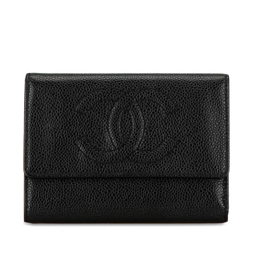 CHANEL CC Caviar Trifold Wallet Small Wallets