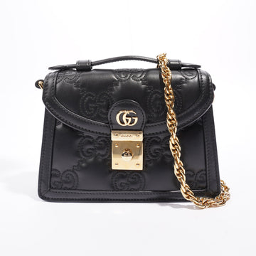 Gucci GG Matelasse Top Handle Black Matelasse Leather Small