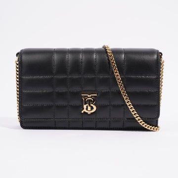 Burberry Lola Clutch Black Lambskin Leather