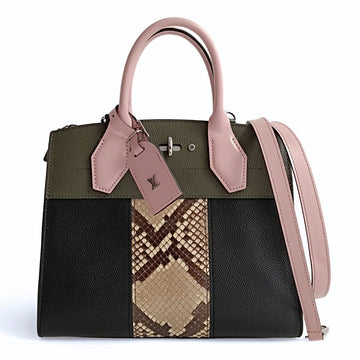 LOUIS VUITTON City Steamer PM shoulder bag in leather and python