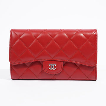 Chanel Classic Flap Wallet Red Leather