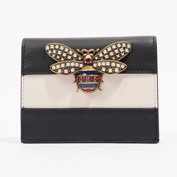 Gucci Queen Margaret Card Case Black / White Leather