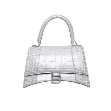 BALENCIAGA Balenciaga Crocodile Embossed Hourglass Bag