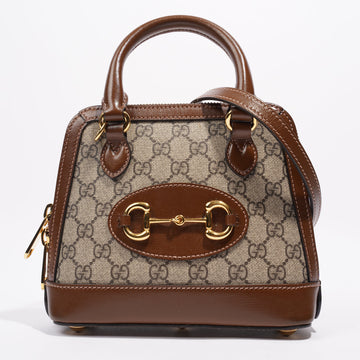 Gucci Horsebit 1955 Mini Top Handle Supreme / Brown Coated Canvas