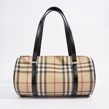 Burberry Lola Barrel Nova Check Coated Canvas