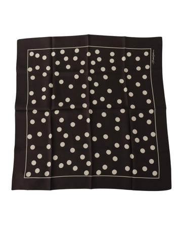 Dolce & Gabbana Men's Black Silk Dotted Square Bandana Handkerchief Scarf