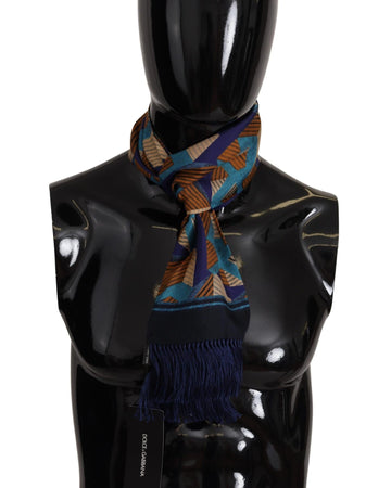 Dolce & Gabbana Men's Multicolor Patterned Wrap Shawl Fringe Scarf