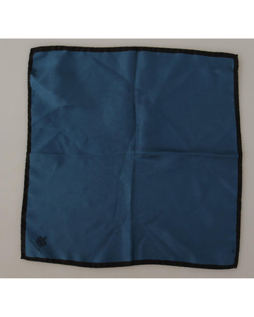 Dolce & Gabbana Men's Black Blue DG Crown Printed Square Handkerchief Scarf