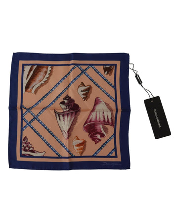 Dolce & Gabbana Men's Silk Seashells Printed Square Handkerchief Scarf