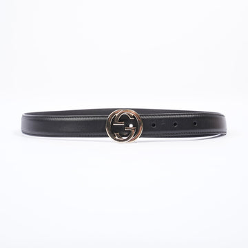 Gucci Interlocking G Belt Black Leather 90cm 36