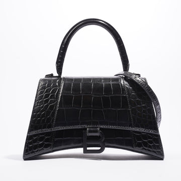 Balenciaga Hourglass Black Embossed Leather Small