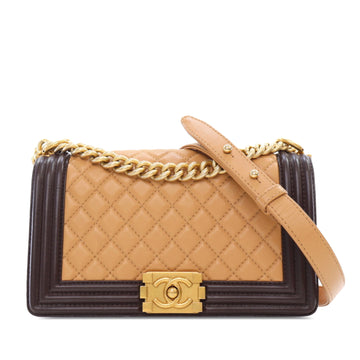 CHANEL Medium Bicolor Lambskin Boy Flap Crossbody Bag