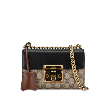 GUCCI Small GG Supreme Padlock Crossbody Crossbody Bag