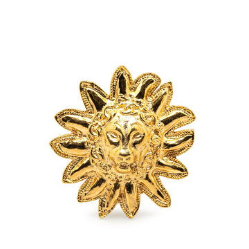 CHANEL Gold Plated Lion Brooch Costume Brooch