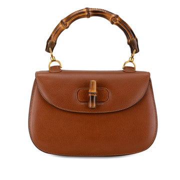 GUCCI Calfskin Bamboo Night Satchel