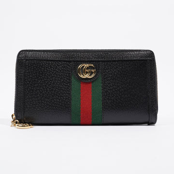 Gucci Ophidia Web Wallet Black / Red / Green Grained Leather