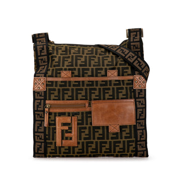 FENDI Zucca Canvas Flat Messenger Bag