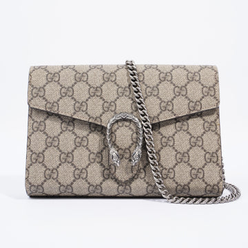 Gucci Dionysus Chain Wallet Beige And Ebony GG Supreme Coated Canvas