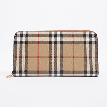 Burberry Elmore Continental Wallet Vintage Check Canvas