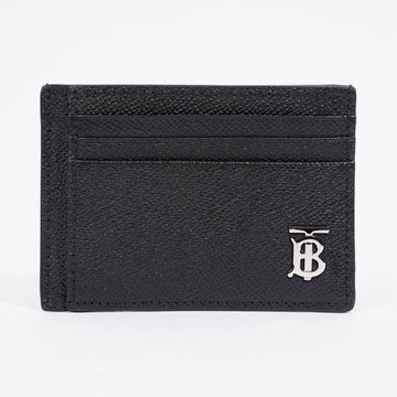 Burberry Clip Wallet Black Grained Leather