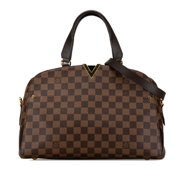 LOUIS VUITTON Damier Ebene Kensington Bowling Shoulder Bag