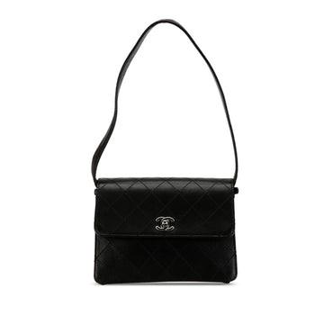 CHANEL Quilted Lambskin Straight Flap Shoulder Bag