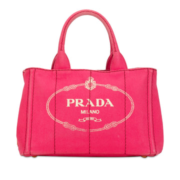 PRADA Small Canapa Logo Tote Handbag