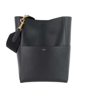 CELINE Sangle Seau Calfskin Leather Bucket Bag with Insert