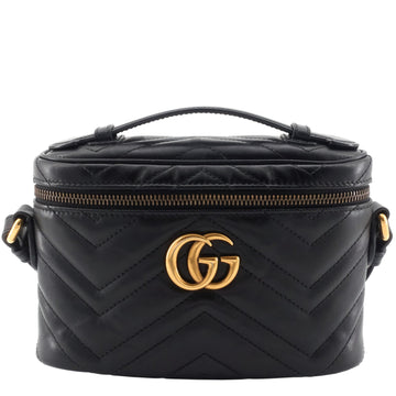 GUCCI GG Marmont Mini Vanity Leather Crossbody Bag