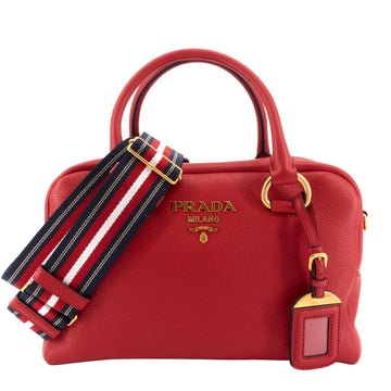 PRADA Convertible Bauletto Vitello Phenix Leather Bag