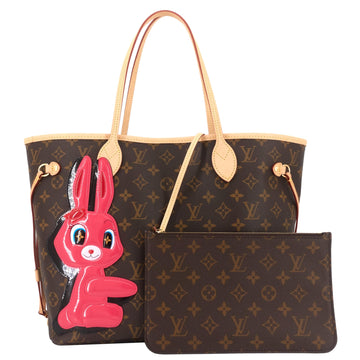 LOUIS VUITTON Neverfull MM Rabbit Monogram Canvas Bag with Pouch