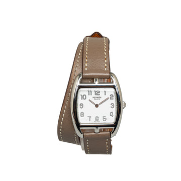 Hermes Quartz Stainless Steel Cape Cod Tonneau Watch