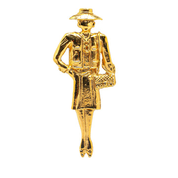 CHANEL Gold Plated Coco Mademoiselle Pin Brooch Costume Brooch
