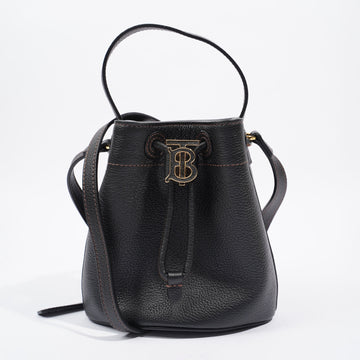 Burberry Mini TB Black Calfskin Leather