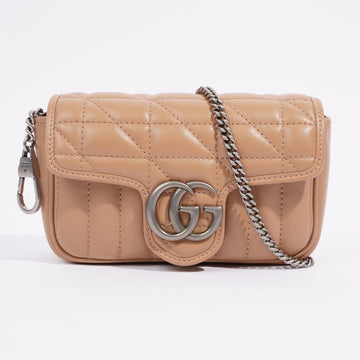 Gucci Marmont Flap Nude Matelasse Leather Super Mini