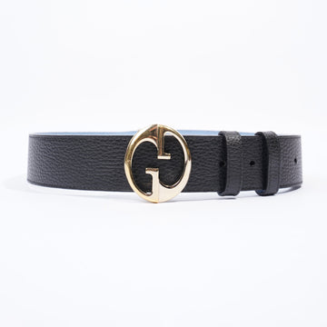 Gucci Interlocking G Reversible Belt Black / Blue Leather 80cm 32