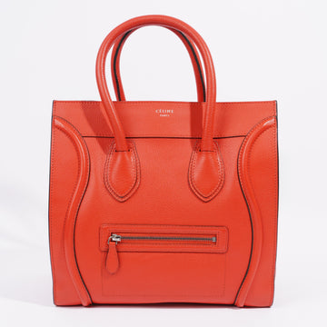 Celine Mini Luggage Orange Grained Leather