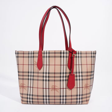 Burberry Reversible Tote Haymarket Check Leather