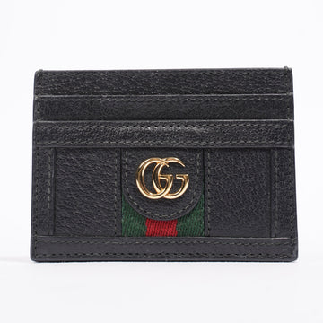 Gucci GG Stripe Card Holder Black Leather