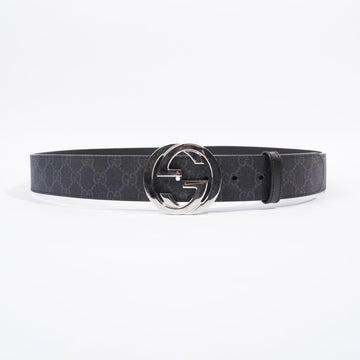 Gucci Interlocking G Belt Black And Grey GG Supreme Leather 110cm 44