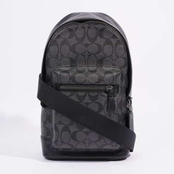 Coach West Pack Charcoal Black Canvas