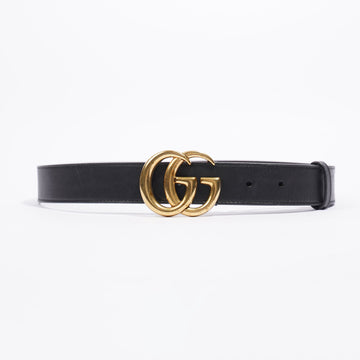 Gucci GG Marmont Thin Belt Black / Gold Buckle Leather 75cm 30