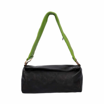 PRADA Leather Shoulder Bag Black/Green