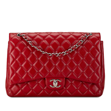 CHANEL Maxi Classic Caviar Double Flap Shoulder Bag