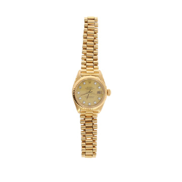 ROLEX Datejust wristwatch in 18K yellow gold and diamonds