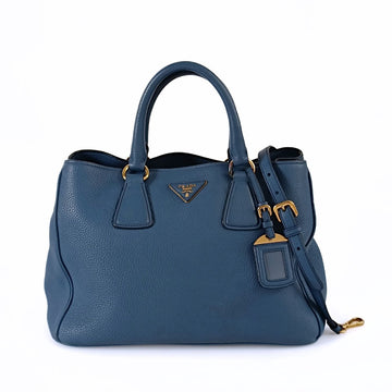 PRADA Shopper shoulder bag in cobalt buckskin