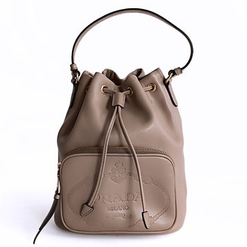 PRADA Prada Prada beige leather bucket handbag