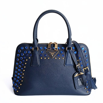 PRADA Prada Prada Bijoux shoulder bag in blue Saffiano leather