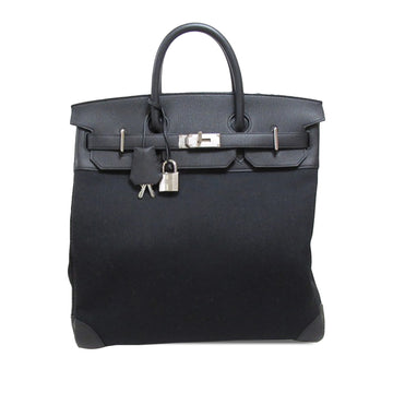 Hermes Togo Leather and Toile H Haut à Courroies 40 Handbag